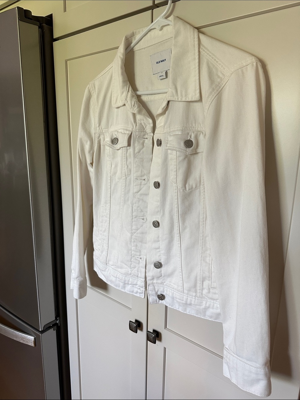 Old Navy White Denim Jean Jacket - Classic Button-Front